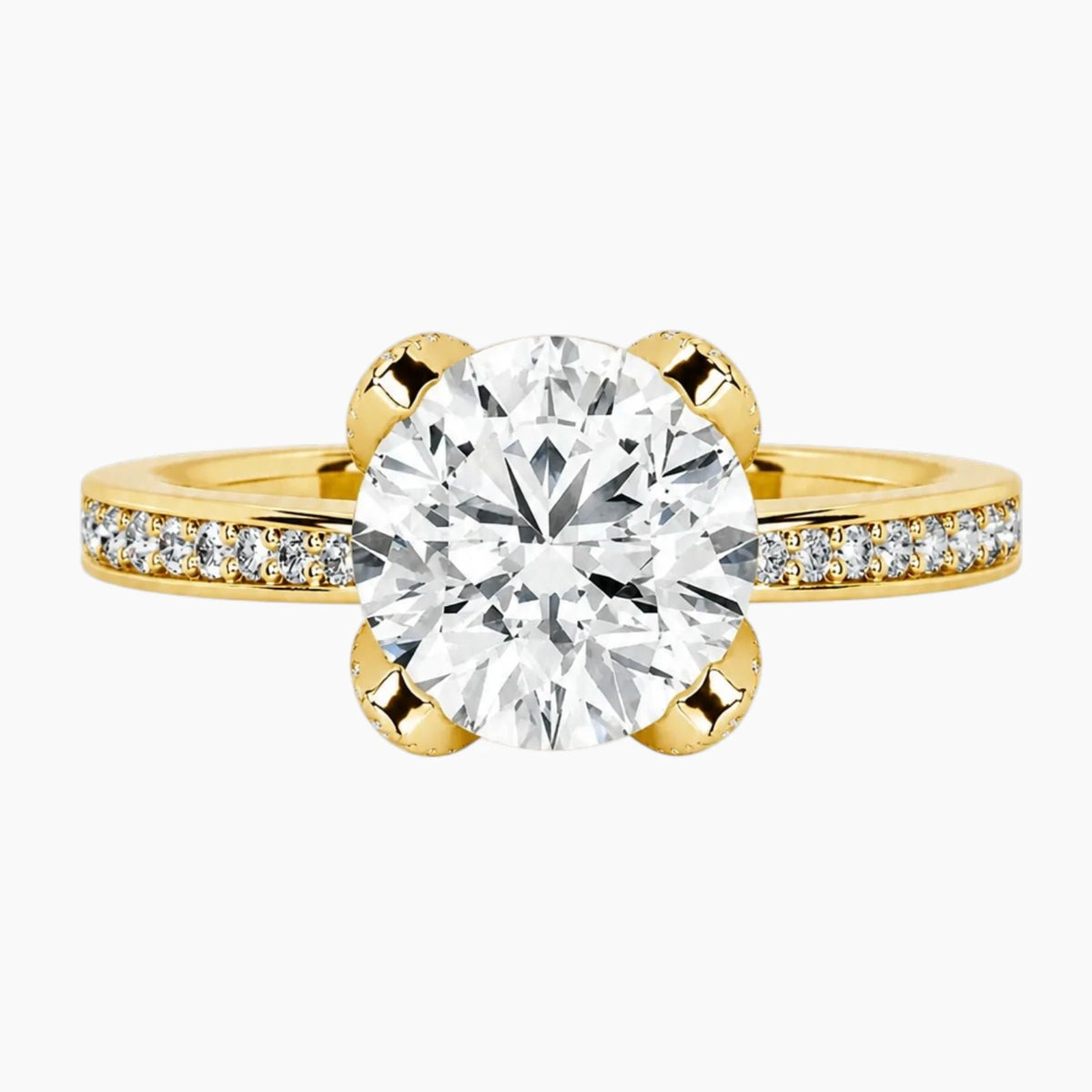 La Promesse du Bouton  Floral Moissanite Engagement Ring