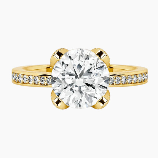 La Promesse du Bouton  Floral Moissanite Engagement Ring