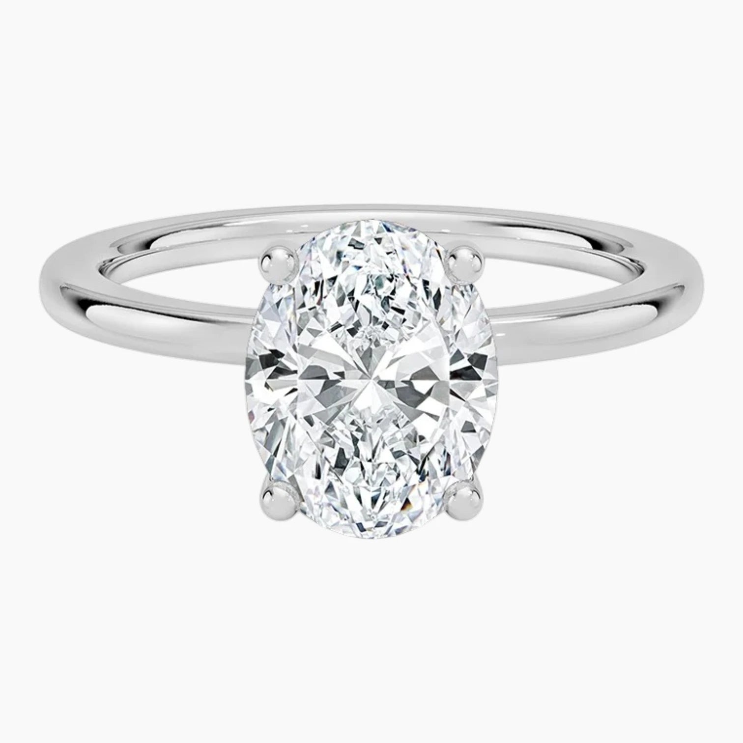 Oval Moissanite Tulip Engagement Ring in 18K Yellow Gold