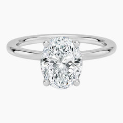 Oval Moissanite Tulip Engagement Ring in 18K Yellow Gold