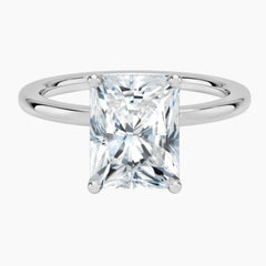 Radiant Moissanite Tulip Petal Setting Ring