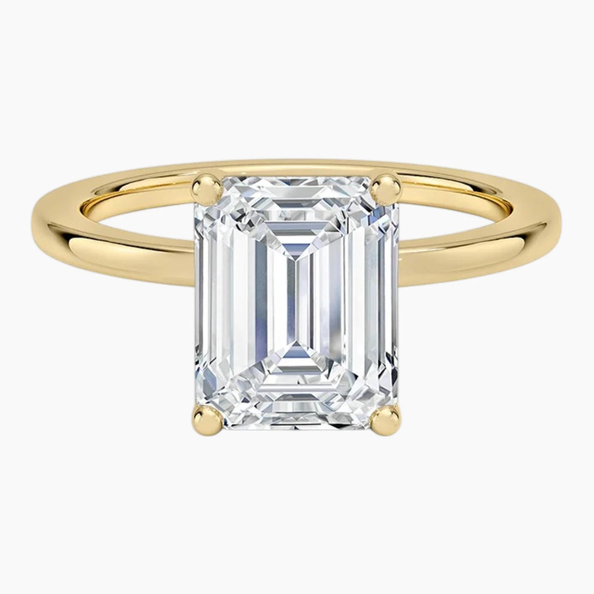 Tulip Amara Emerald-Cut Moissanite Solitaire Ring
