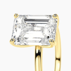 Tulip Amara Emerald-Cut Moissanite Solitaire Ring