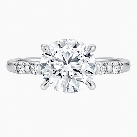 2 Carat Round Brilliant Cut Moissanite Engagement Ring