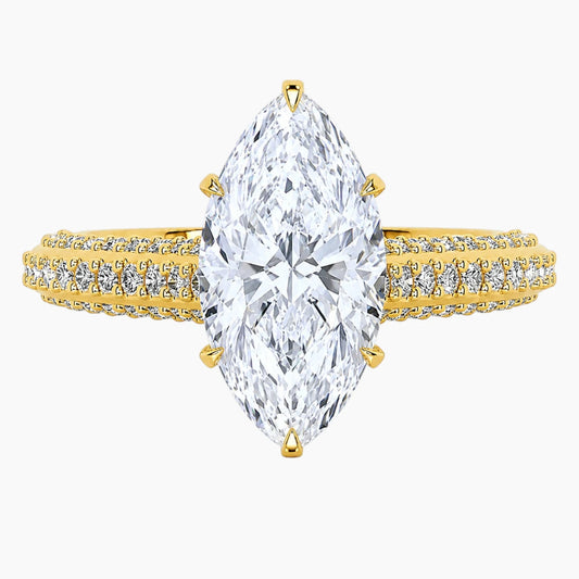 Eternal Grace 2 Carat Marquise Cut Hidden Halo Moissanite Ring