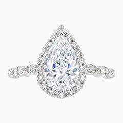 Luxurious Design Pear Cut Moissanite Ring