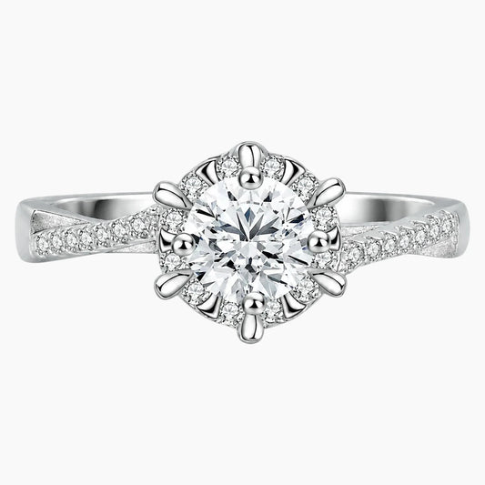 Intertwined Round Cut Moissanite Ring