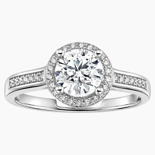 The Radiant Halo Round Moissanite Ring