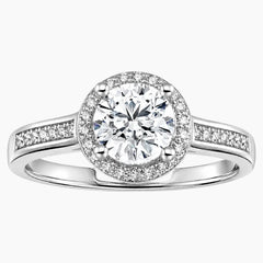 The Radiant Halo Round Moissanite Ring
