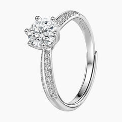 Crown-shaped Moissanite Ring