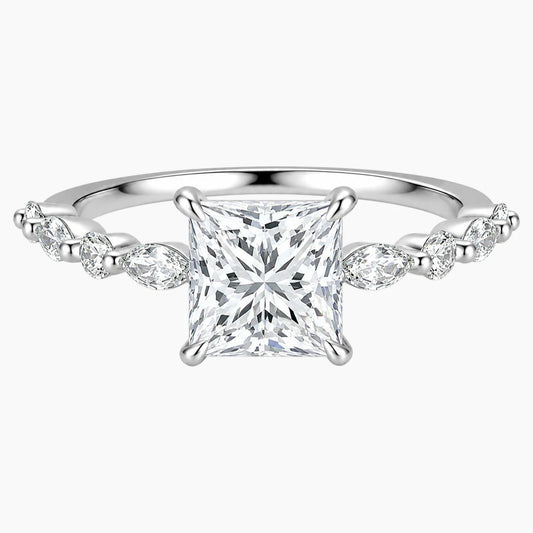 Square Princess-cut Moissanite Ring