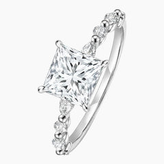Square Princess-cut Moissanite Ring