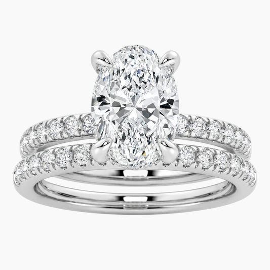 Oval Moissanite Stacking Ring Set