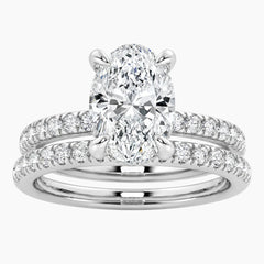 Oval Moissanite Stacking Ring Set
