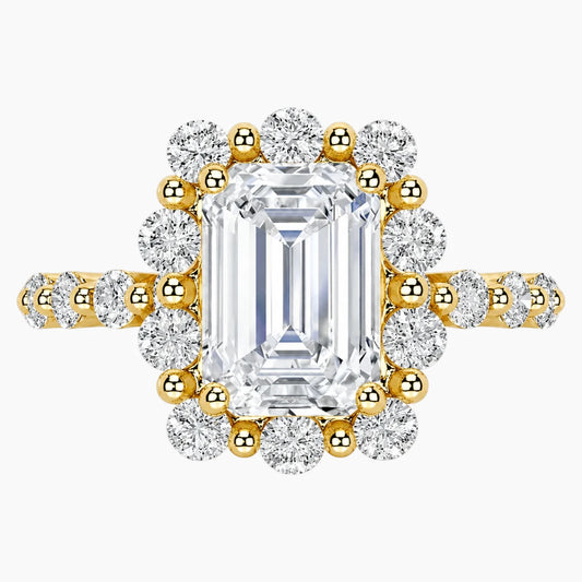 Romantic Emerald Cut Moissanite Ring