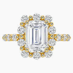 Romantic Emerald Cut Moissanite Ring