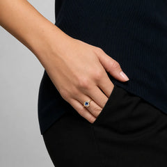 Royal Azure – 1 Carat Oval Blue Sapphire Halo Ring