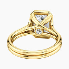 Aurelia Lumière 2 Carat Emerald Cut Moissanite Double Band Ring