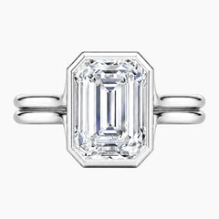 Aurelia Lumière 2 Carat Emerald Cut Moissanite Double Band Ring