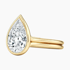 Aurelia Lumière 2 Carat Pear Cut Moissanite Double Band Ring