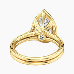 Aurelia Lumière 2 Carat Pear Cut Moissanite Double Band Ring