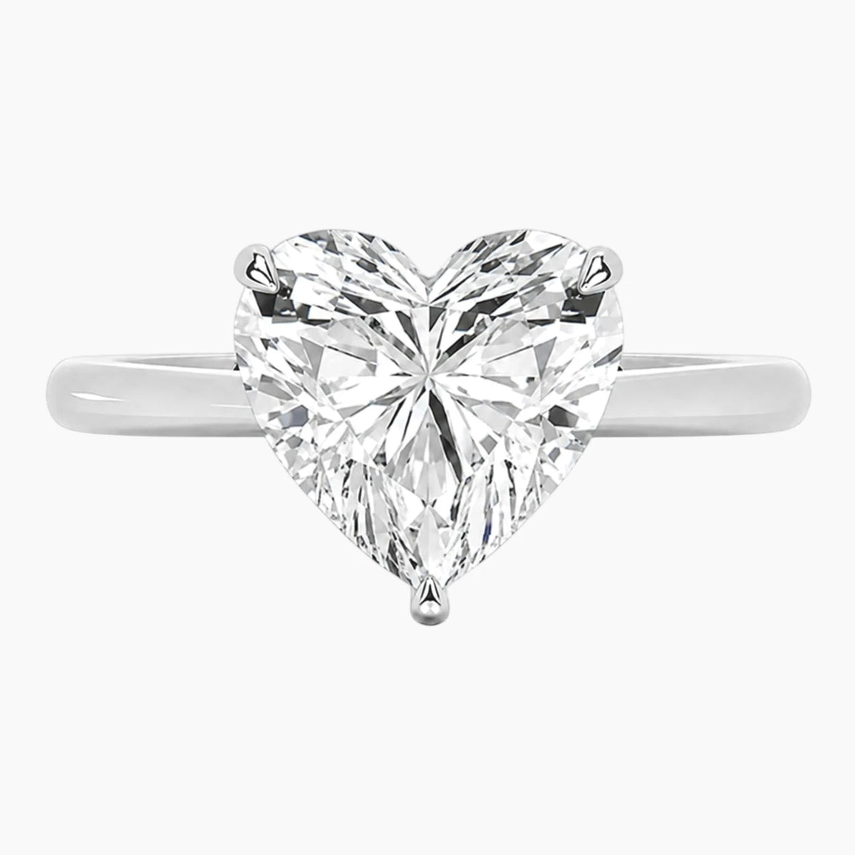 Amélie Écla 2 Carat Heart Cut Moissanite Hidden Halo Tapered Shank Ring
