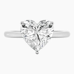 Amélie Écla 2 Carat Heart Cut Moissanite Hidden Halo Tapered Shank Ring