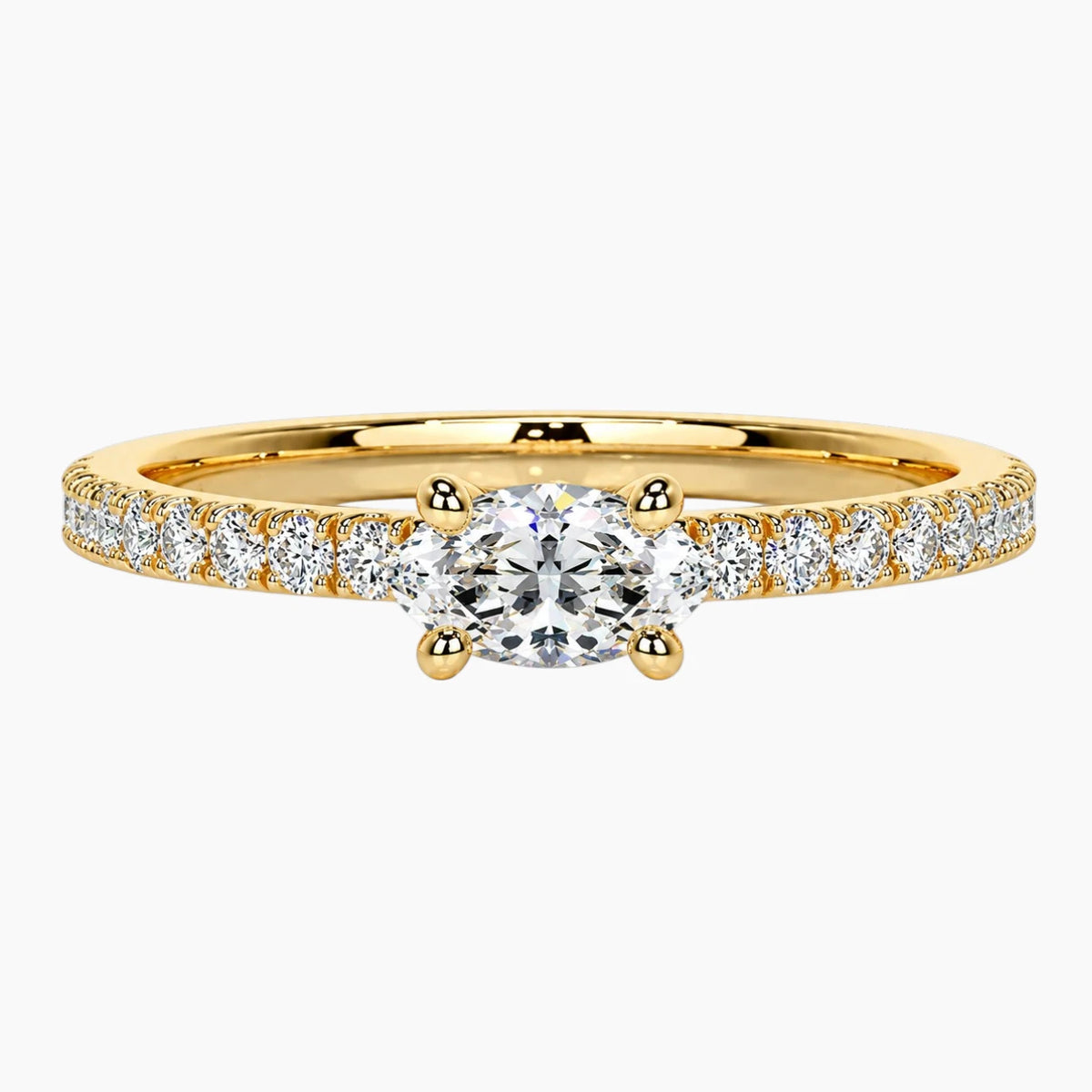 The Celeste Marquise Moissanite Pave Ring