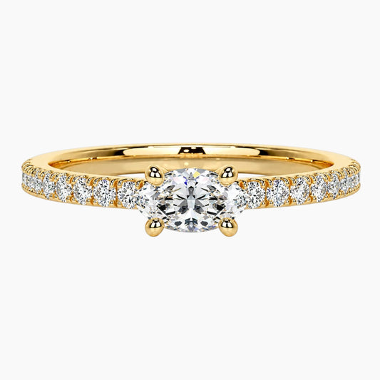The Celeste Marquise Moissanite Pave Ring