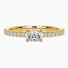 The Celeste Marquise Moissanite Pave Ring
