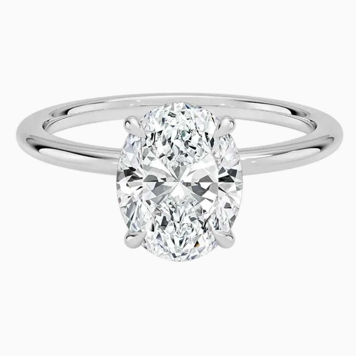 Aurelia Oval Moissanite Tulip Setting Ring