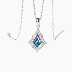 The Astrelle Kite-Cut Lab-Grown Alexandrite Halo Necklace