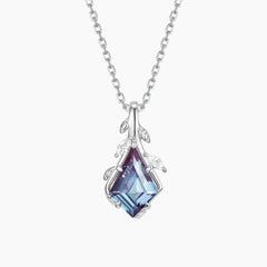 The Sylvara Kite-Cut Lab-Grown Alexandrite Botanical Necklace
