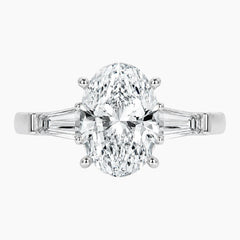 Florence Oval Moissanite Three-Stone Ring