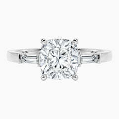 Verona Cushion Cut Moissanite Three-Stone Ring