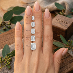 The Arcadian Grace Emerald & Trapezoids Trio Moissanite Ring