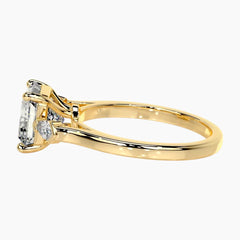 Celoria Square Radiant Three-Stone Moissanite Ring