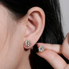 Fireworks Moissanite Stud Earrings