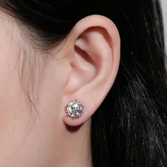 Fireworks Moissanite Stud Earrings