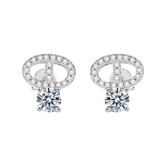 Pig Nose Shape Moissanite Stud Earrings