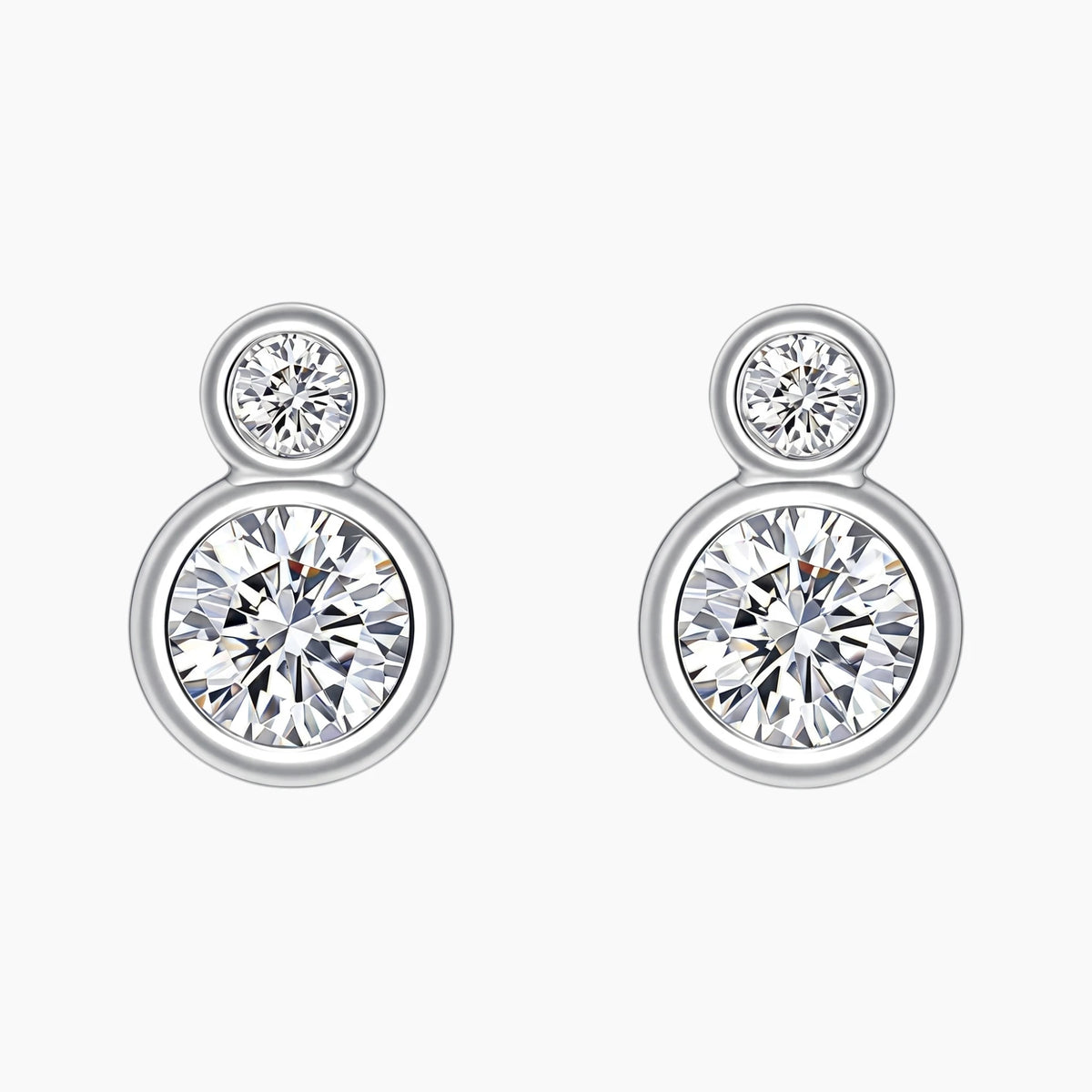 Granule Double Moissanite Stud Earrings