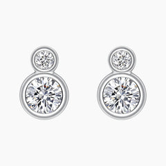 Granule Double Moissanite Stud Earrings