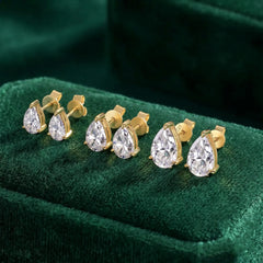 Pear Cut Moissanite Stud Earrings