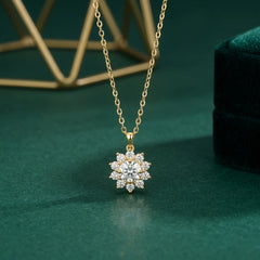 Eternal Halo Sunflower Moissanite Necklace