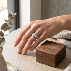 Tennis Half-circle Moissanite Ring