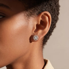 Circular Cutouts Moissanite Stud Earrings