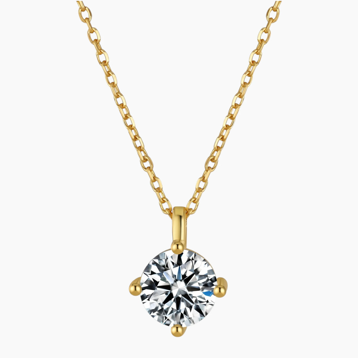 Timeless Brilliance Classic 4-Prong Solitaire Moissanite Necklace