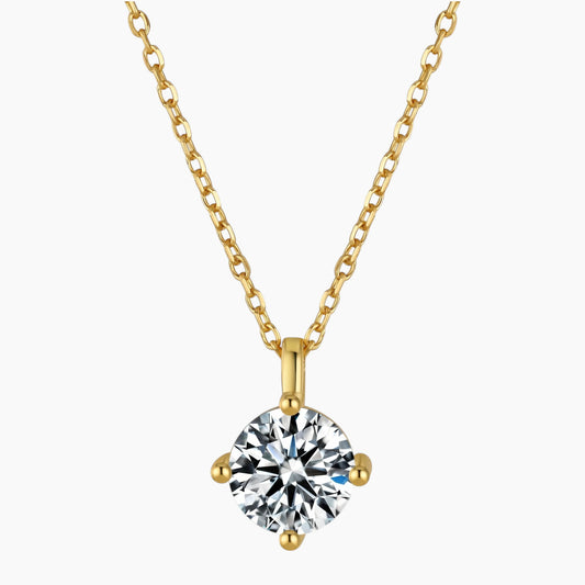 Timeless Brilliance Classic 4-Prong Solitaire Moissanite Necklace