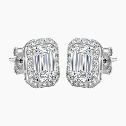 Square Moissanite Stud Earrings