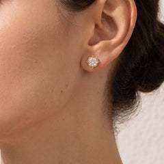 Fleuréa Round Moissanite Stud Earrings